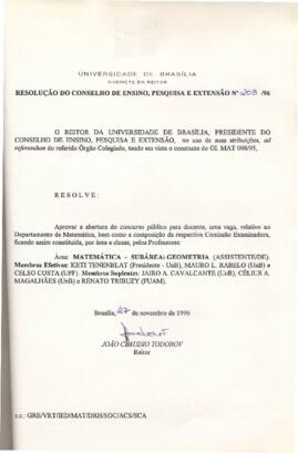 Resolução do Conselho de Ensino, Pesquisa e Extensão nº 0203/1996