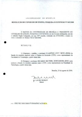 Resolução do Conselho de Ensino, Pesquisa e Extensão nº 0043/2000