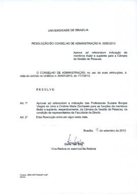 Resolução do Conselho de Administração nº 0055/2013