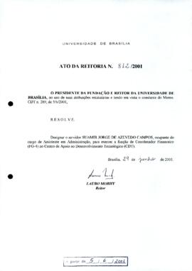 Ato da Reitoria nº 0812/2001