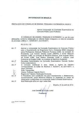 Resolução do Conselho de Ensino, Pesquisa e Extensão nº 0090/2012