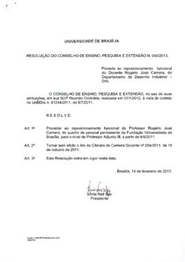 Resolução do Conselho de Ensino, Pesquisa e Extensão nº 0040/2013