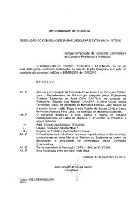 Resolução do Conselho de Ensino, Pesquisa e Extensão nº 0167/2010