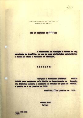 Ato da Reitoria nº 0003/1975