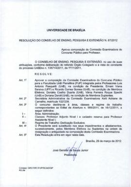 Resolução do Conselho de Ensino, Pesquisa e Extensão nº 0067/2012