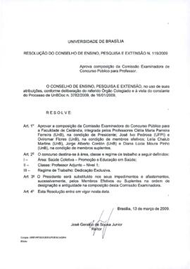 Resolução do Conselho de Ensino, Pesquisa e Extensão nº 0119/2009