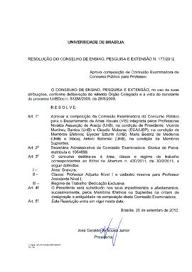 Resolução do Conselho de Ensino, Pesquisa e Extensão nº 0177/2012