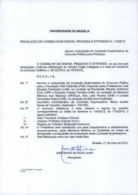 Resolução do Conselho de Ensino, Pesquisa e Extensão nº 0116/2012