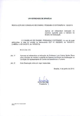 Resolução do Conselho de Ensino, Pesquisa e Extensão nº 0120/2013