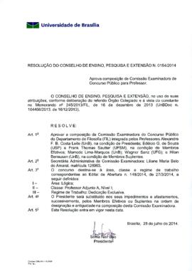 Resolução do Conselho de Ensino, Pesquisa e Extensão nº 0154/2014