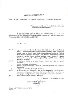 Resolução do Conselho de Ensino, Pesquisa e Extensão nº 0546/2009