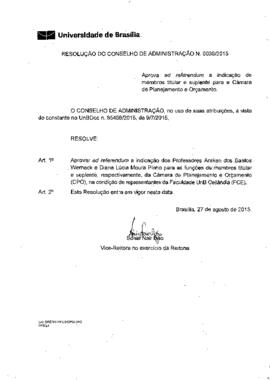 Resolução do Conselho de Administração nº 0036/2015