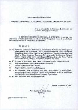 Resolução do Conselho de Ensino, Pesquisa e Extensão nº 0261/2009