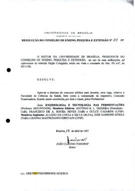 Resolução do Conselho de Ensino, Pesquisa e Extensão nº 0031/1997
