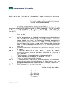 Resolução do Conselho de Ensino, Pesquisa e Extensão nº 0012/2014