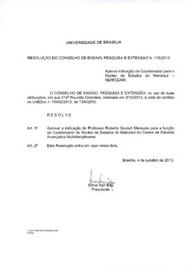 Resolução do Conselho de Ensino, Pesquisa e Extensão nº 0178/2013