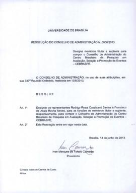 Resolução do Conselho de Administração nº 0008/2013
