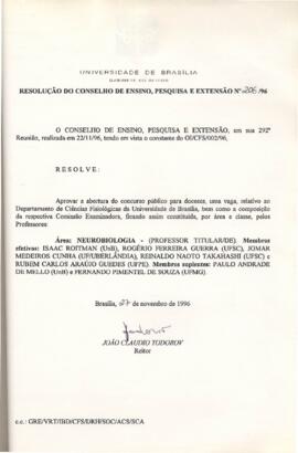 Resolução do Conselho de Ensino, Pesquisa e Extensão nº 0206/1996