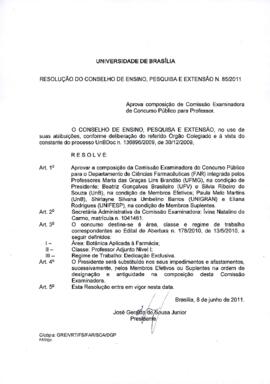 Resolução do Conselho de Ensino, Pesquisa e Extensão nº 0085/2011