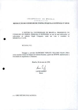 Resolução do Conselho de Ensino, Pesquisa e Extensão nº 0059/1998