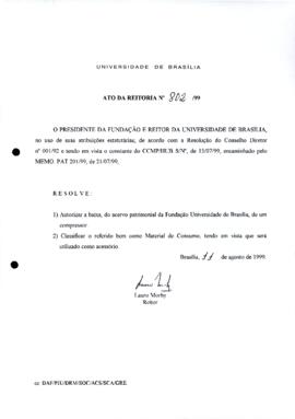 Ato da Reitoria nº 0802/1999