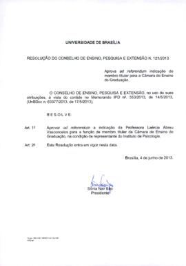 Resolução do Conselho de Ensino, Pesquisa e Extensão nº 0121/2013