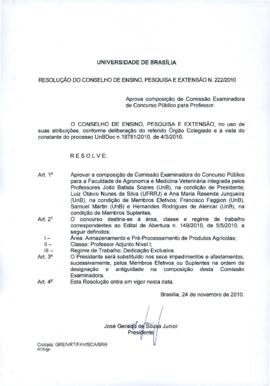 Resolução do Conselho de Ensino, Pesquisa e Extensão Nº 0222/2010