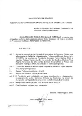 Resolução do Conselho de Ensino, Pesquisa e Extensão nº 0136/2009