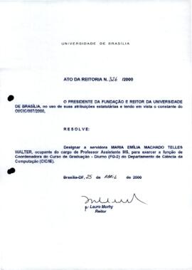 Ato da Reitoria nº 0326/2000