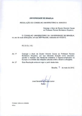 Resolução do Conselho Universitário nº 0006/2012