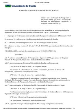 Resolução do Conselho Universitário nº 0016/2017