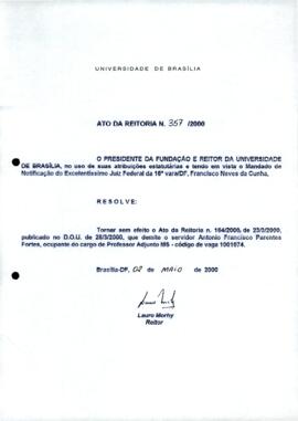 Ato da Reitoria nº 0357/2000