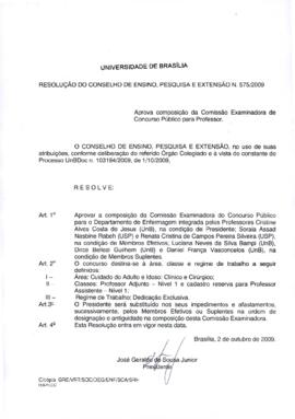 Resolução do Conselho de Ensino, Pesquisa e Extensão nº 0575/2009