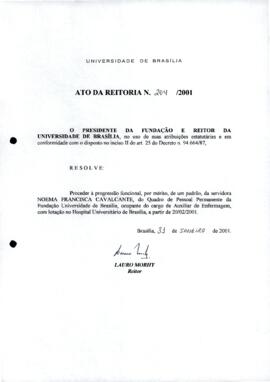 Ato da Reitoria nº 0204/2001