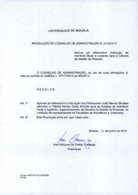 Resolução do Conselho de Administração nº 0019/2013