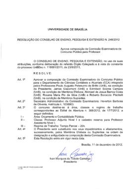 Resolução do Conselho de Ensino, Pesquisa e Extensão nº 0248/2012