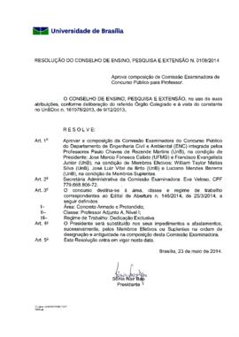 Resolução do Conselho de Ensino, Pesquisa e Extensão nº 0108/2014