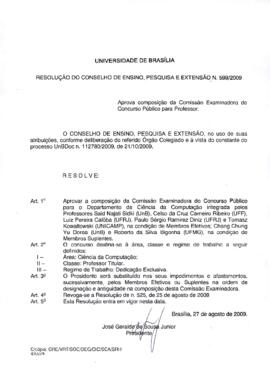 Resolução do Conselho de Ensino, Pesquisa e Extensão nº 0599/2009