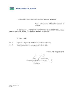 Resolução do Conselho Universitário nº 0004/2016