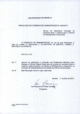 Resolução do Conselho de Administração nº 0032/2013