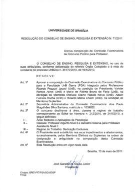 Resolução do Conselho de Ensino, Pesquisa e Extensão nº 0071/2011