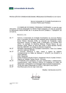 Resolução do Conselho de Ensino, Pesquisa e Extensão nº 0017/2014