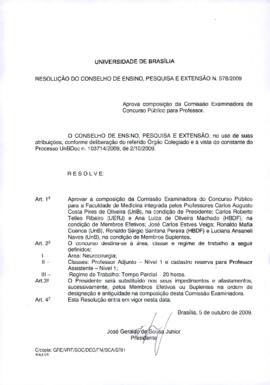 Resolução do Conselho de Ensino, Pesquisa e Extensão nº 0578/2009