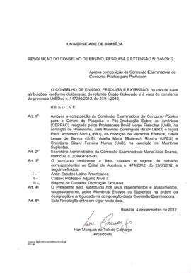 Resolução do Conselho de Ensino, Pesquisa e Extensão nº 0246/2012