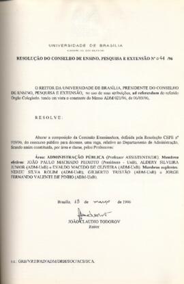 Resolução do Conselho de Ensino, Pesquisa e Extensão nº 0041/1996