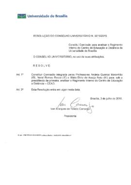 Resolução do Conselho Universitário nº 0015/2015