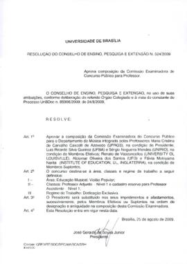 Resolução do Conselho de Ensino, Pesquisa e Extensão nº 0524/2009