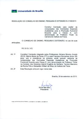 Resolução do Conselho de Ensino, Pesquisa e Extensão nº 0190/2015