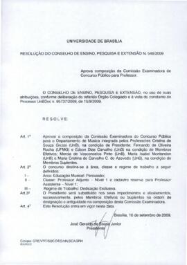 Resolução do Conselho de Ensino, Pesquisa e Extensão nº 0548/2009