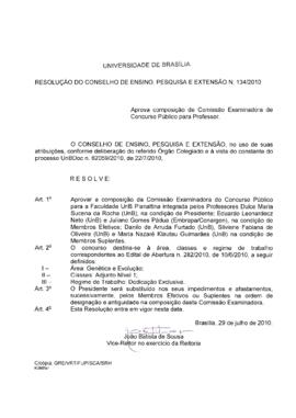 Resolução do Conselho de Ensino, Pesquisa e Extensão nº 0134/2010
